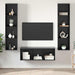 Set dulap TV cu raft Pe perete 3 pcs Stejar negru 37 x 37 x 142.5 cm - WALTI WALTI