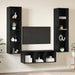 Set dulap TV cu raft Pe perete 3 pcs Stejar negru 37 x 37 x 142.5 cm - WALTI WALTI