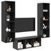 Set dulap TV cu raft Pe perete 3 pcs Stejar negru 37 x 37 x 142.5 cm - WALTI WALTI
