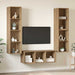 Set dulap TV cu raft 3 pcs stejar artizanal 37 x 37 x 142.5 cm - WALTI WALTI