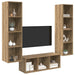 Set dulap TV cu raft 3 pcs stejar artizanal 37 x 37 x 142.5 cm - WALTI WALTI