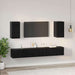 Dulap pentru TV pe Perete 3 pcs Stejar Negru Lemn compozit - WALTI WALTI