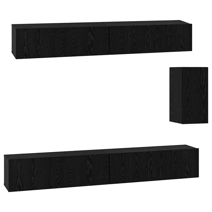 Dulap pentru TV pe Perete 3 pcs Stejar Negru Lemn compozit - WALTI WALTI