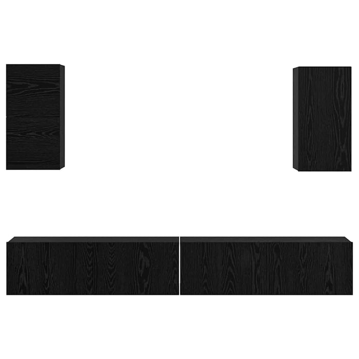 Dulap pentru TV pe Perete 3 pcs Stejar Negru Lemn compozit - WALTI WALTI
