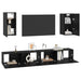 Dulap pentru TV pe Perete 3 pcs Stejar Negru Lemn compozit - WALTI WALTI