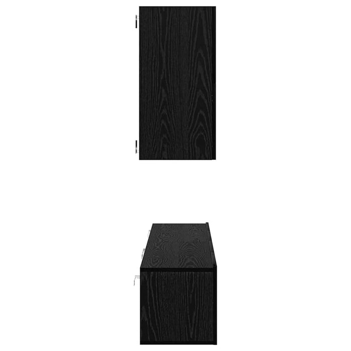 Dulap pentru TV pe Perete 3 pcs Stejar Negru Lemn compozit - WALTI WALTI