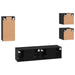 Set comodă TV Pe perete 5 pcs Stejar Negru Lemn compozit - WALTI WALTI
