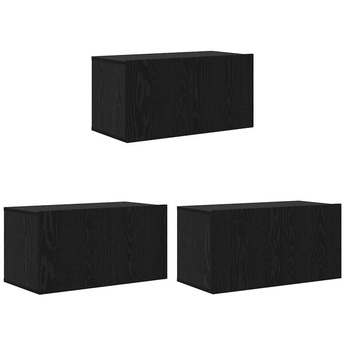 Set comodă TV Pe perete 8 pcs Stejar negru 60 x 30 x 30.5 cm - WALTI WALTI
