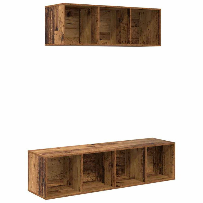 Set dulap TV 2 pcs Lemn vechi 37 x 37 x 142.5 cm Lemn compozit - WALTI WALTI