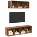 Set dulap TV 2 pcs Lemn vechi 37 x 37 x 142.5 cm Lemn compozit - WALTI WALTI