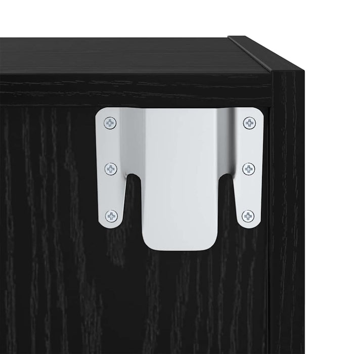 Set dulap TV cu raft Pe perete 2 pcs Stejar negru 37 x 37 x 142.5 cm - WALTI WALTI