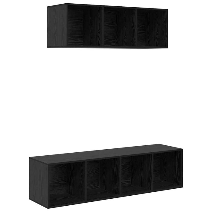 Set dulap TV cu raft Pe perete 2 pcs Stejar negru 37 x 37 x 142.5 cm - WALTI WALTI