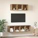 Set dulap TV cu raft 2 pcs stejar artizanal 37 x 37 x 142.5 cm - WALTI WALTI