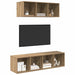 Set dulap TV cu raft 2 pcs stejar artizanal 37 x 37 x 142.5 cm - WALTI WALTI