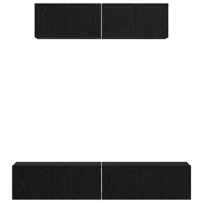 Dulap pentru TV pe Perete Altele cu depozitare cu ușă 4 pcs Stejar Negru - WALTI WALTI