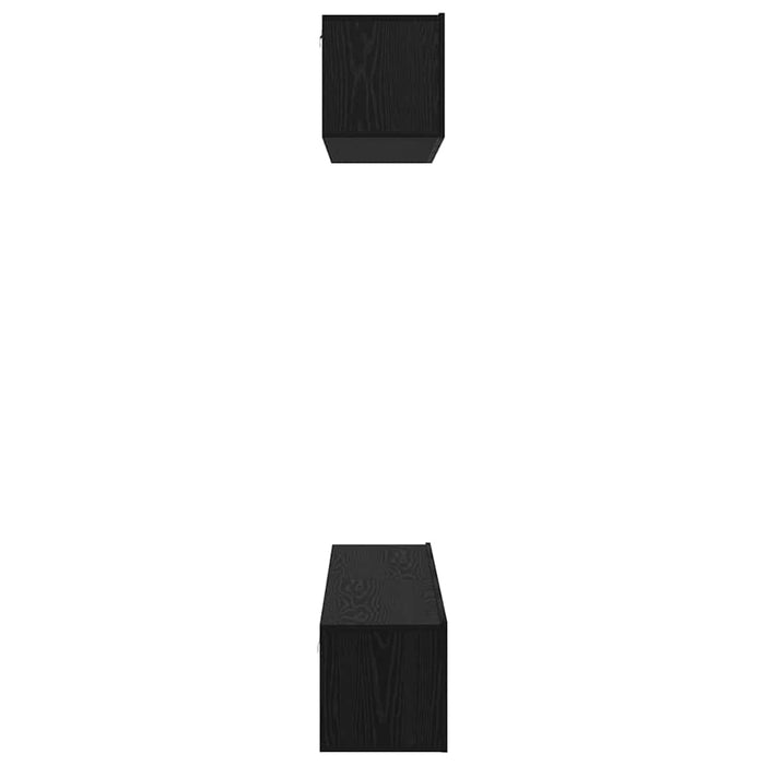Dulap pentru TV pe Perete Altele cu depozitare cu ușă 4 pcs Stejar Negru - WALTI WALTI