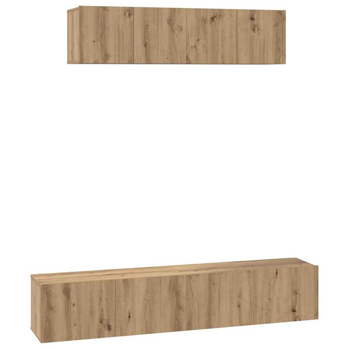 Set dulap TV 4 pcs stejar artizanal Mediu 80 x 30 x 30 cm - WALTI WALTI