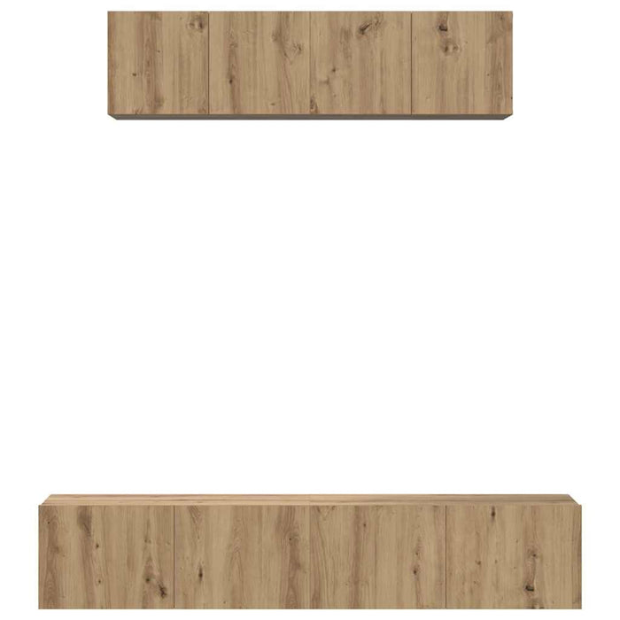 Set dulap TV 4 pcs stejar artizanal Mediu 80 x 30 x 30 cm - WALTI WALTI