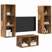 Set dulap TV cu raft Lemn vechi 37 x 37 x 107 cm Lemn compozit - WALTI WALTI