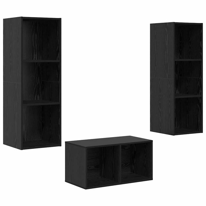 Set dulap TV Stejar negru 37 x 37 x 107 cm Lemn compozit - WALTI WALTI