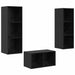 Set dulap TV Stejar negru 37 x 37 x 107 cm Lemn compozit - WALTI WALTI