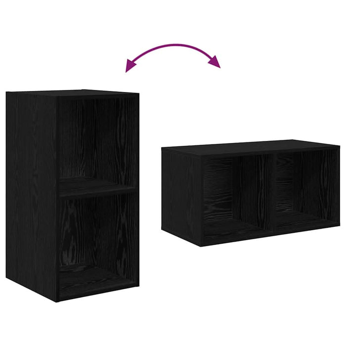 Set dulap TV Stejar negru 37 x 37 x 107 cm Lemn compozit - WALTI WALTI