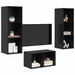 Set dulap TV Stejar negru 37 x 37 x 107 cm Lemn compozit - WALTI WALTI