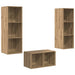 Set dulap TV stejar artizanal 37 x 37 x 107 cm Lemn compozit - WALTI WALTI