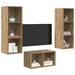 Set dulap TV stejar artizanal 37 x 37 x 107 cm Lemn compozit - WALTI WALTI