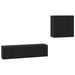 Set Dulap TV cu raft cu depozitare cu ușă 4 pcs Stejar negru 120 x 30 x 30 cm - WALTI WALTI
