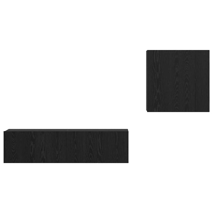 Set Dulap TV cu raft cu depozitare cu ușă 4 pcs Stejar negru 120 x 30 x 30 cm - WALTI WALTI