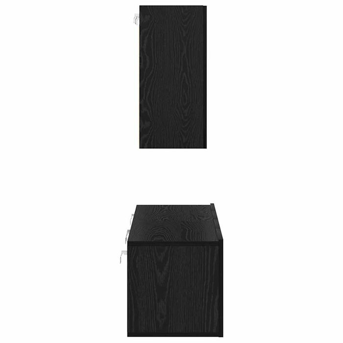 Set Dulap TV cu raft cu depozitare cu ușă 4 pcs Stejar negru 120 x 30 x 30 cm - WALTI WALTI