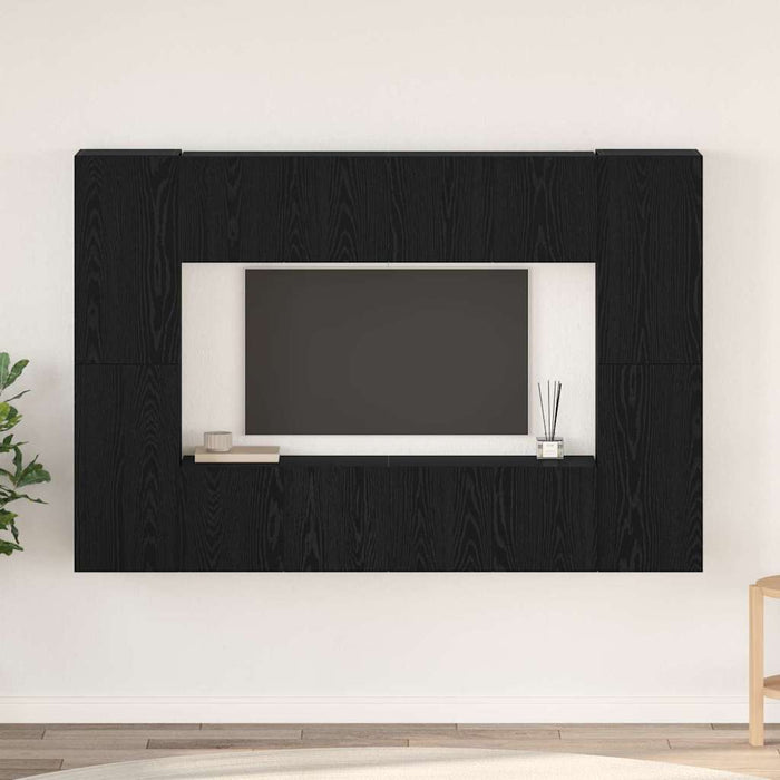 Set comodă TV cu raft 8 pcs Stejar negru 181 x 30 x 120 cm - WALTI WALTI
