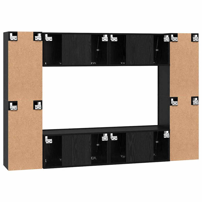 Set comodă TV cu raft 8 pcs Stejar negru 181 x 30 x 120 cm - WALTI WALTI