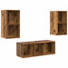 Set comodă TV Pe perete 3 pcs Lemn Vechi Lemn compozit - WALTI WALTI