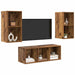 Set comodă TV Pe perete 3 pcs Lemn Vechi Lemn compozit - WALTI WALTI