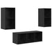 Set comodă TV Pe perete 3 pcs Stejar Negru Lemn compozit - WALTI WALTI