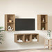 Set comodă TV Pe perete 3 pcs Stejar Artizanal Lemn compozit - WALTI WALTI