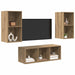 Set comodă TV Pe perete 3 pcs Stejar Artizanal Lemn compozit - WALTI WALTI