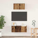 Set comodă TV Pe perete 2 pcs Lemn Vechi Lemn compozit - WALTI WALTI