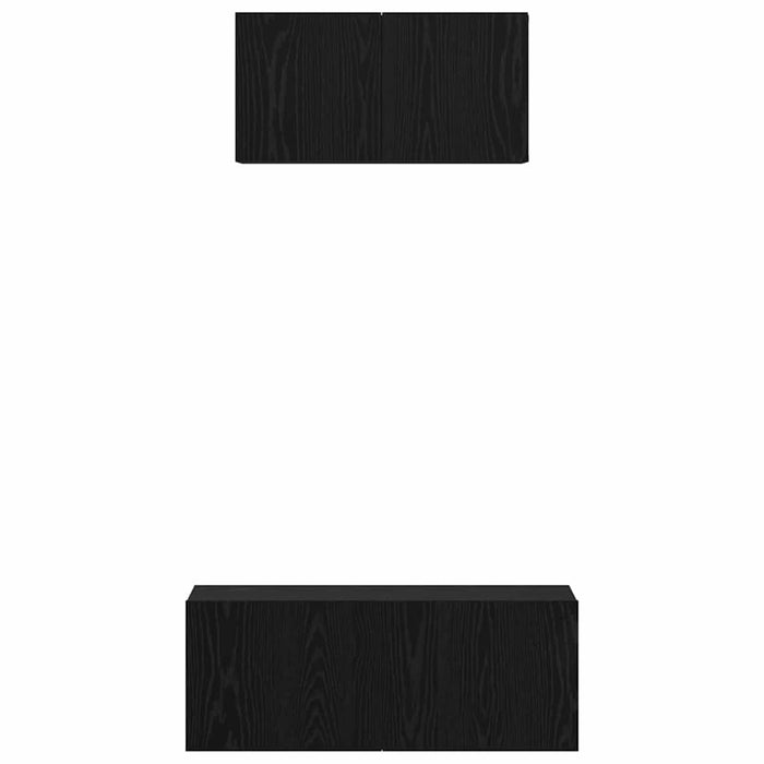Set comodă TV Pe perete 2 pcs Stejar Negru Lemn compozit WALTI