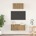Set comodă TV Pe perete 2 pcs Stejar Artizanal Lemn compozit - WALTI WALTI