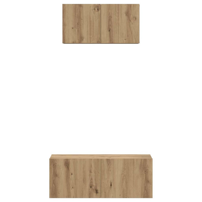 Set comodă TV Pe perete 2 pcs Stejar Artizanal Lemn compozit - WALTI WALTI