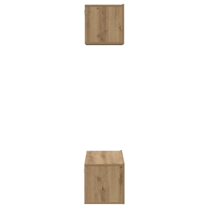 Set comodă TV Pe perete 2 pcs Stejar Artizanal Lemn compozit - WALTI WALTI