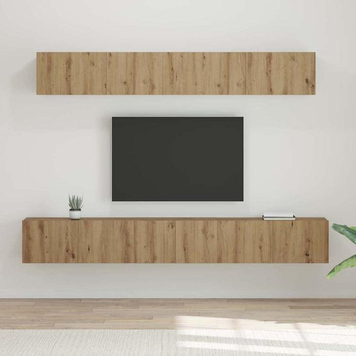 Set dulap TV 5 pcs stejar artizanal 80 x 30 x 30 cm Mediu - WALTI WALTI