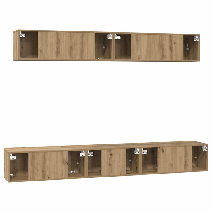 Set dulap TV 5 pcs stejar artizanal 80 x 30 x 30 cm Mediu - WALTI WALTI