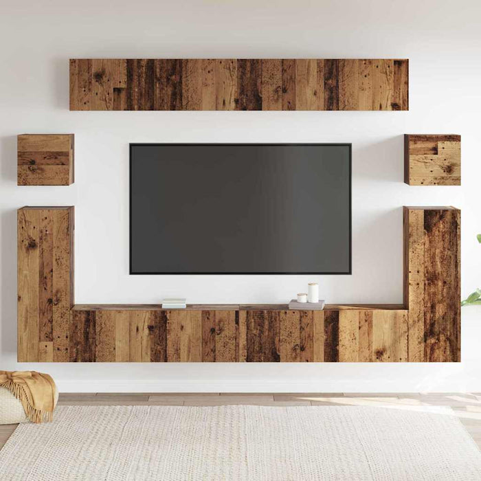 Unități TV Pe perete 4 pcs Lemn Vechi Lemn compozit - WALTI WALTI
