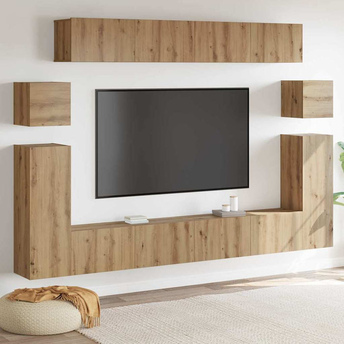 Unități TV Pe perete 4 pcs Stejar Artizanal Lemn compozit - WALTI WALTI