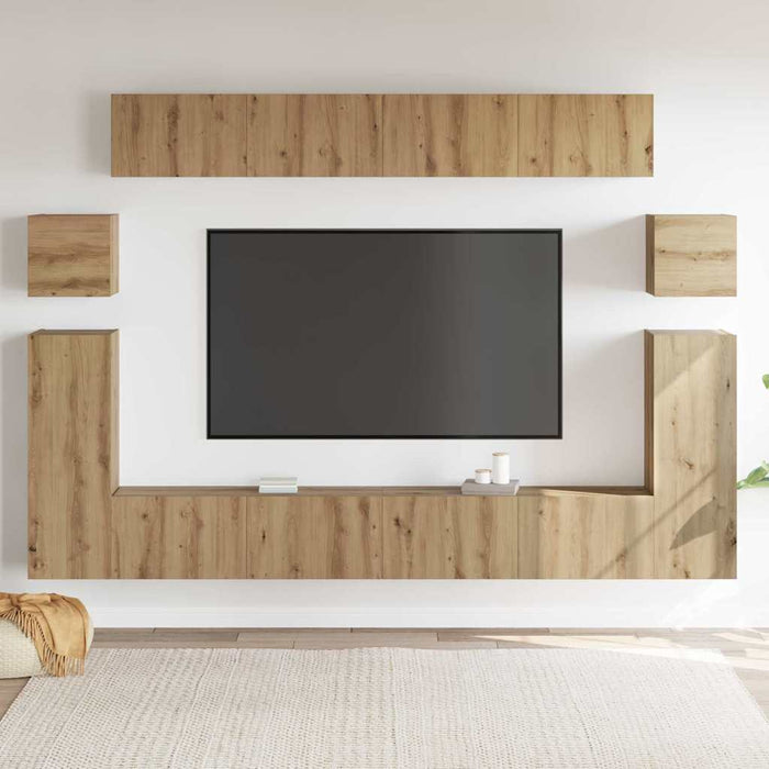 Unități TV Pe perete 4 pcs Stejar Artizanal Lemn compozit - WALTI WALTI