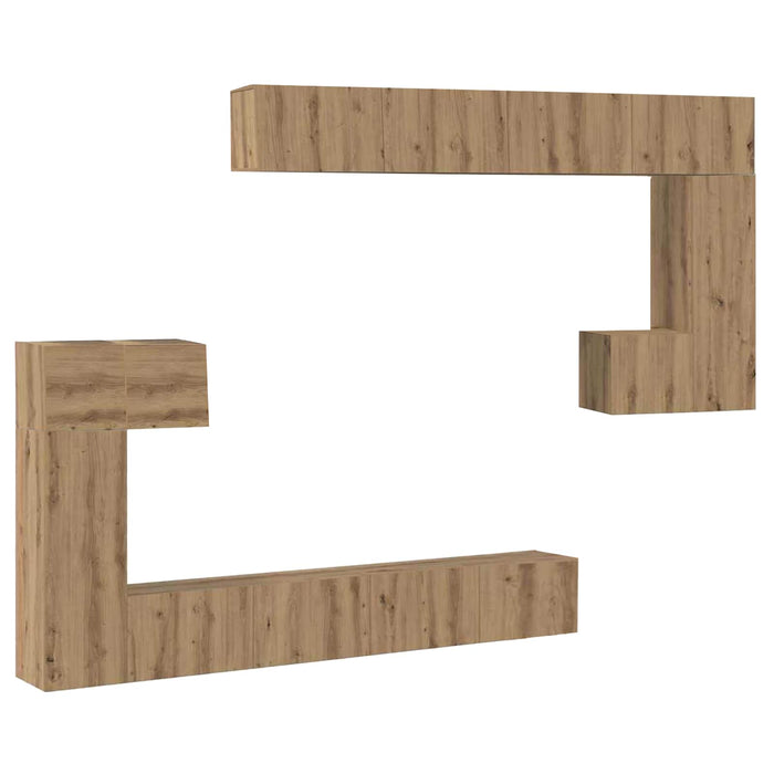 Unități TV Pe perete 4 pcs Stejar Artizanal Lemn compozit - WALTI WALTI